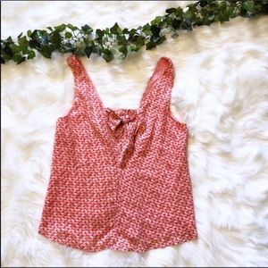 Anthropologie Cropped Blouse Pink Bow Front